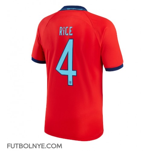 Camiseta Inglaterra Declan Rice #4 Visitante Equipación Mundial 2022 manga corta
